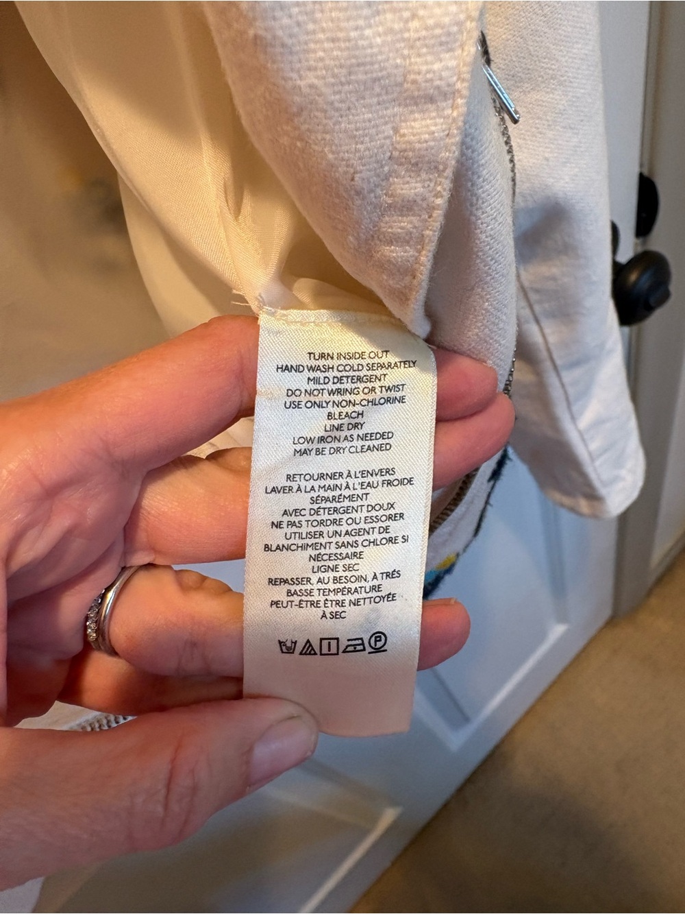 BRAND NEW Anthropologie White Embroidered Moto Jacket, Size Large - Picture 9 of 16